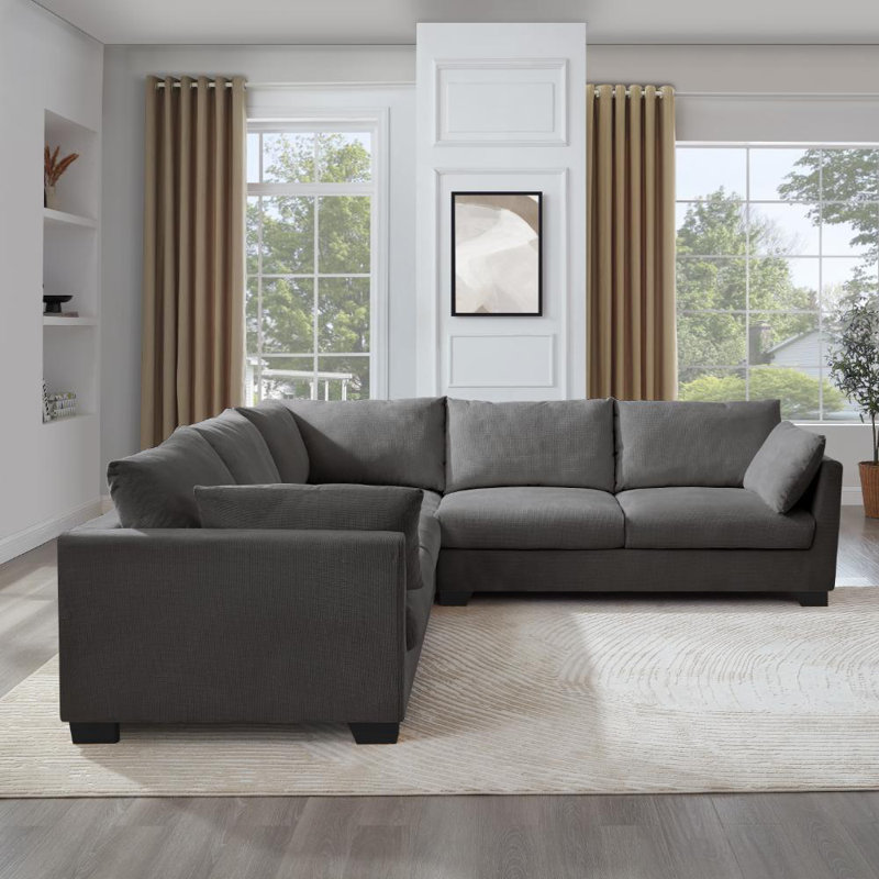Cenko 5 Seater Sofa, Grey Linen Blend
