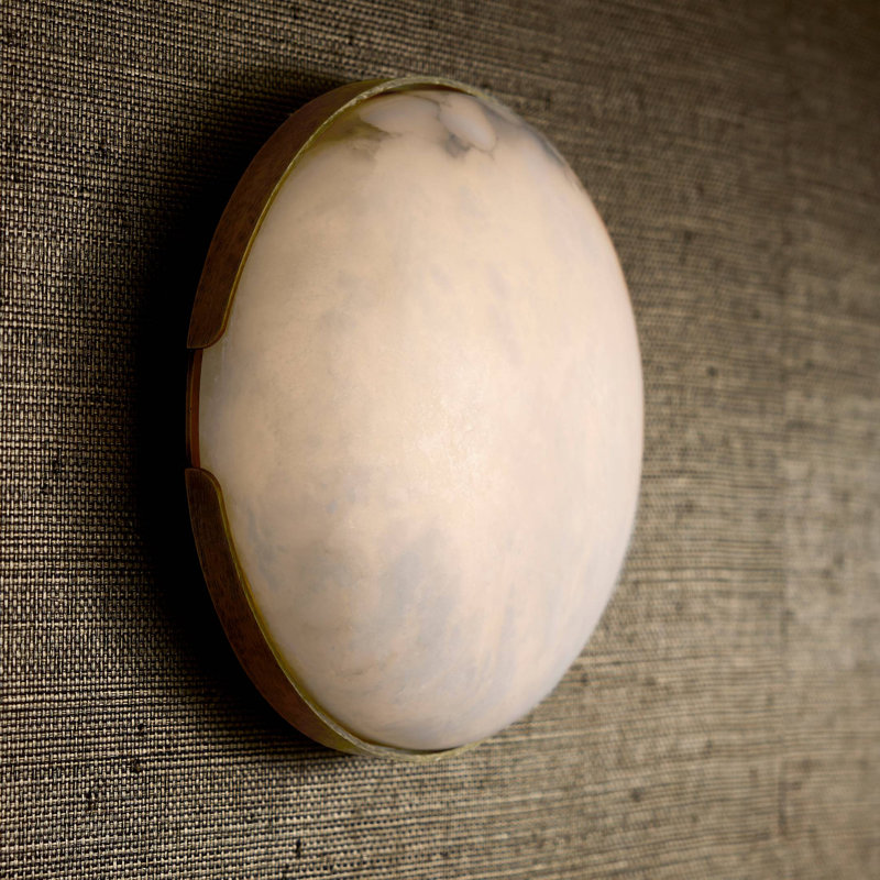 Elara Flush Mount, Antique Brass