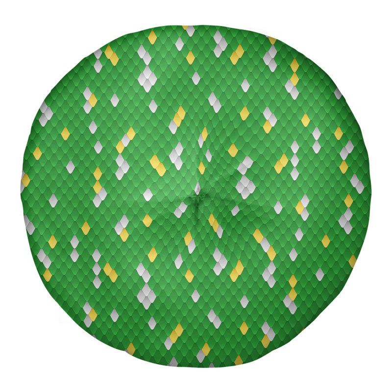 Coussin de plancher à échelle serpent, 26 po x 26 po, Vert / Jaune