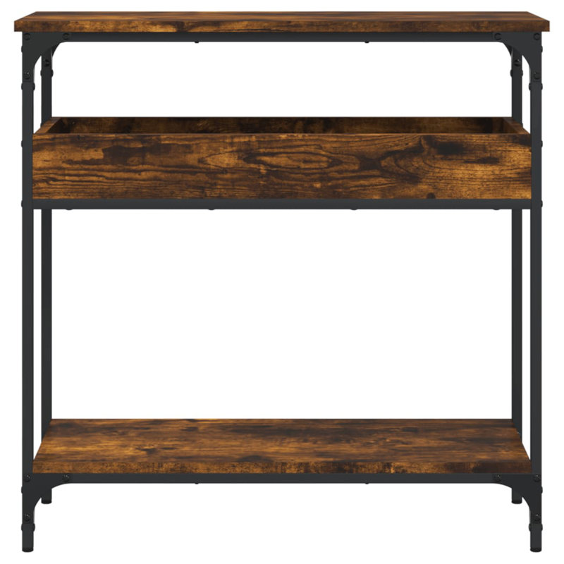 Wareesha Console Table, Smoked Oak, 29.5" H x 29.5" W x 11.4" D 