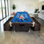 Table de billard professionnelle 8 pi VINTAGE BLUE avec bancs de rangement, retour de balle et accessoires complets-61899847