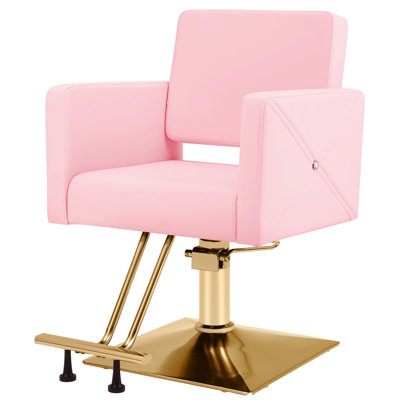 Fauteuil de salon pivotant à 360 degrés Inbox Zero, fauteuil de coiffeur à pompe hydraulique robuste, fauteuil de beauté à hauteur réglable pour coiffeur