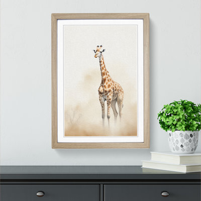 Giraffe Minimalism - Framed Print