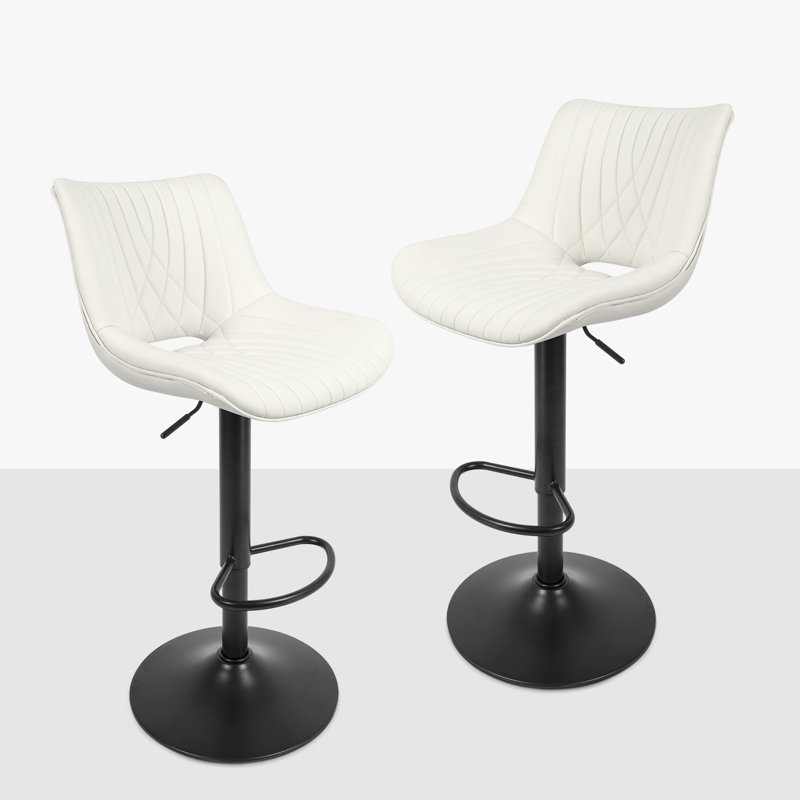 Tabourets de bar pivotants, Blanc/Noir
