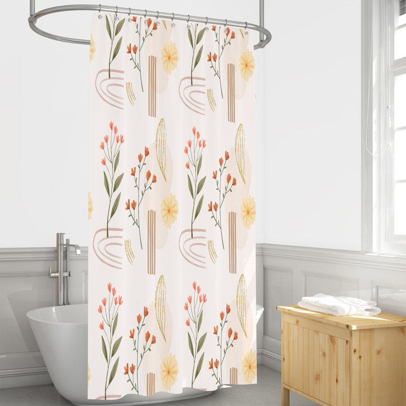 Floral Shower Curtain, 93" H x 70" W