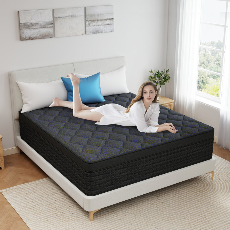 12"/14" Medium Hybrid Mattress With Individually Pocket Spring For Motion Isolation, King, 12"
