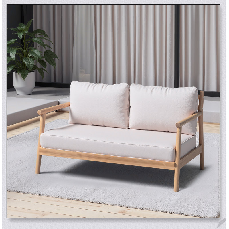 Canapé de patio en bois d'acacia avec coussins résistants à l'eau pour un confort et un style extérieurs durables