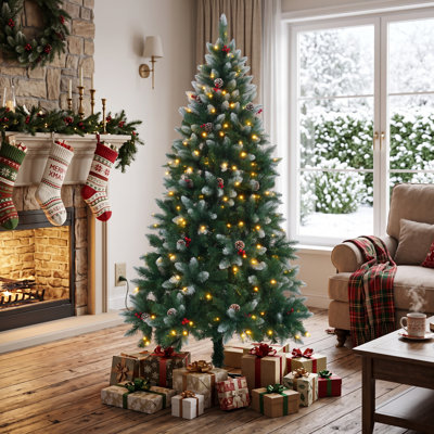 6ft Lighted Artificial Spruce Christmas Tree