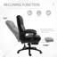 Fauteuil de direction pour ordinateur avec dossier haut en cuir PU, hauteur réglable et repose-pieds rétractable