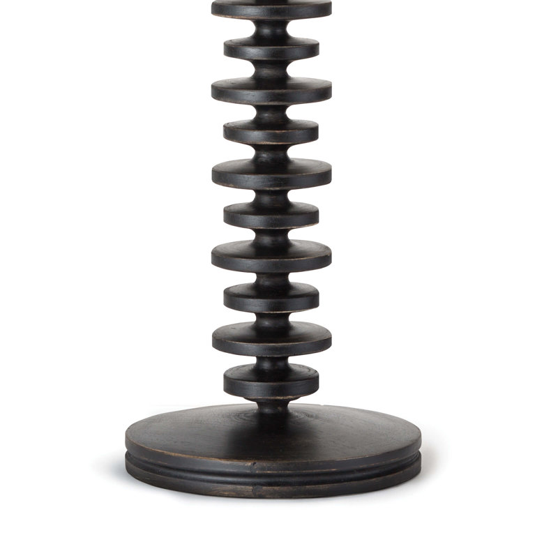 Ebony Birch Wood Table Lamp with Linen Shade