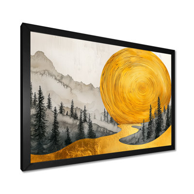 Amber Gold of the Sun River Of Crystal I - Art mural forêt pour le salon
