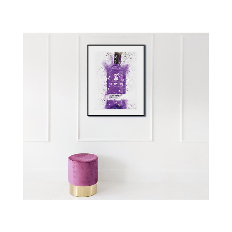 Purple Gin Bottle - Single Picture Frame Print
