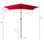 Parasol de marché rectangulaire 120 po x 78 po-101829458