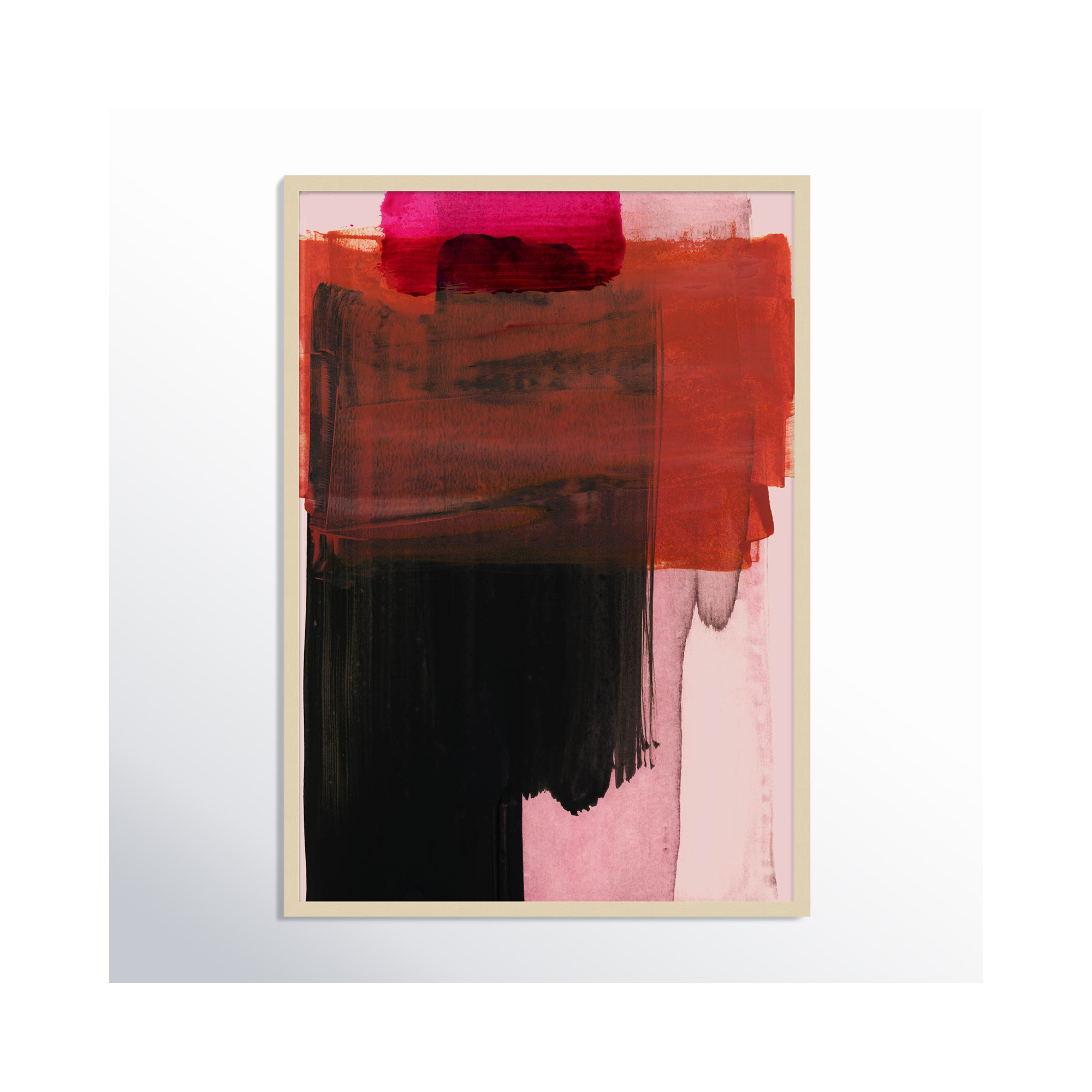 Abstract Painting XXI by Iris Lehnhardt Wood Framed Wall Art Print, Brown, 41" H x 29" W