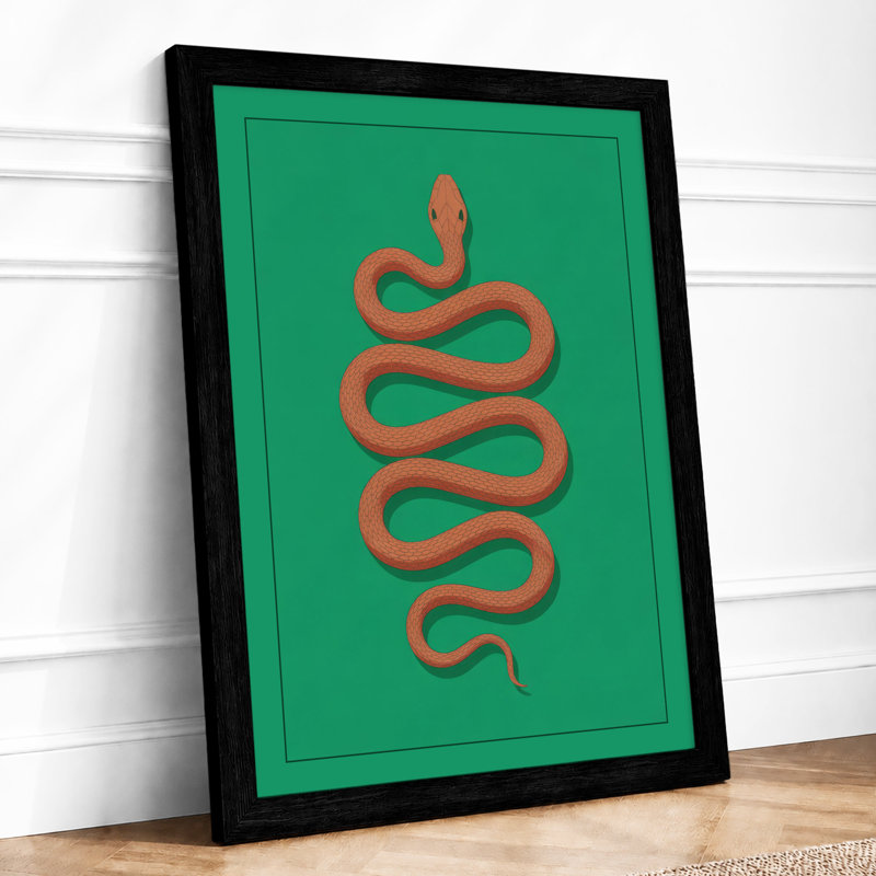 Terracotta Serpent Minimalist - Print, Black, A3 - 42.0 x 29.7 cm