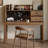 Nut-brown Rectangular Solid Wood with 2 drawers writing desk-118343217