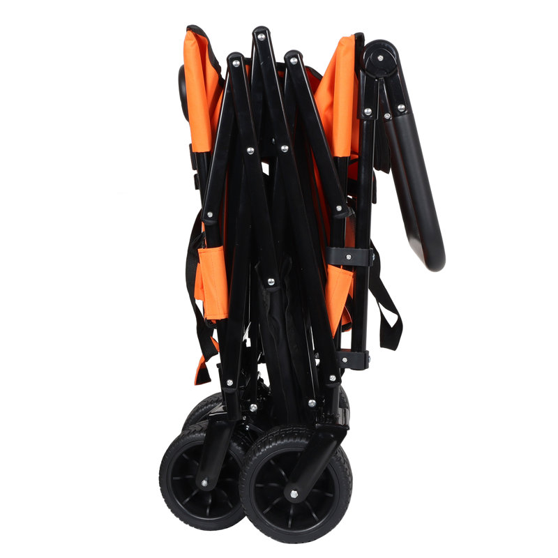 Chariot pliant 3-en-1 avec banquette, auvent et rangement