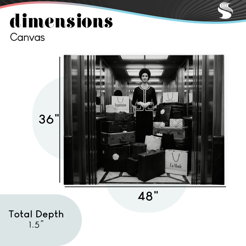 Elevator Chic Shopping Canvas, design by A Barefoot Stylist, 36" H x 48" W