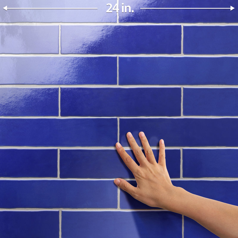 Viva Antic 3" x 12" Ceramic Subway Tile, Blue