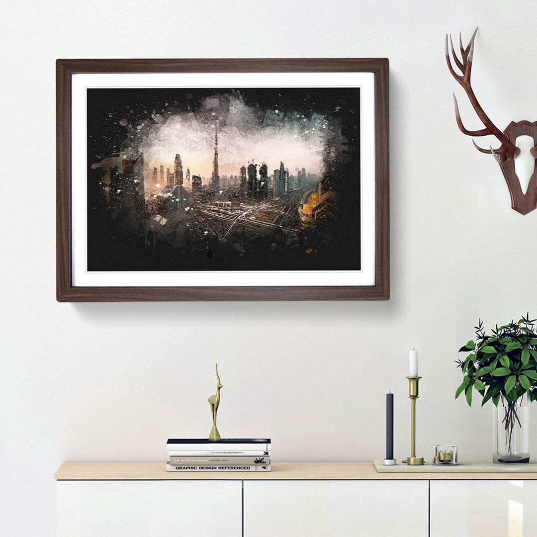 Burj Khalifa Dubai Skyline - Framed Print