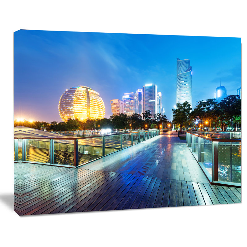 Gratte-ciels china hangzhou-impression sur toile, H 20 po x l 20 po x P 1 po, Toile tendue