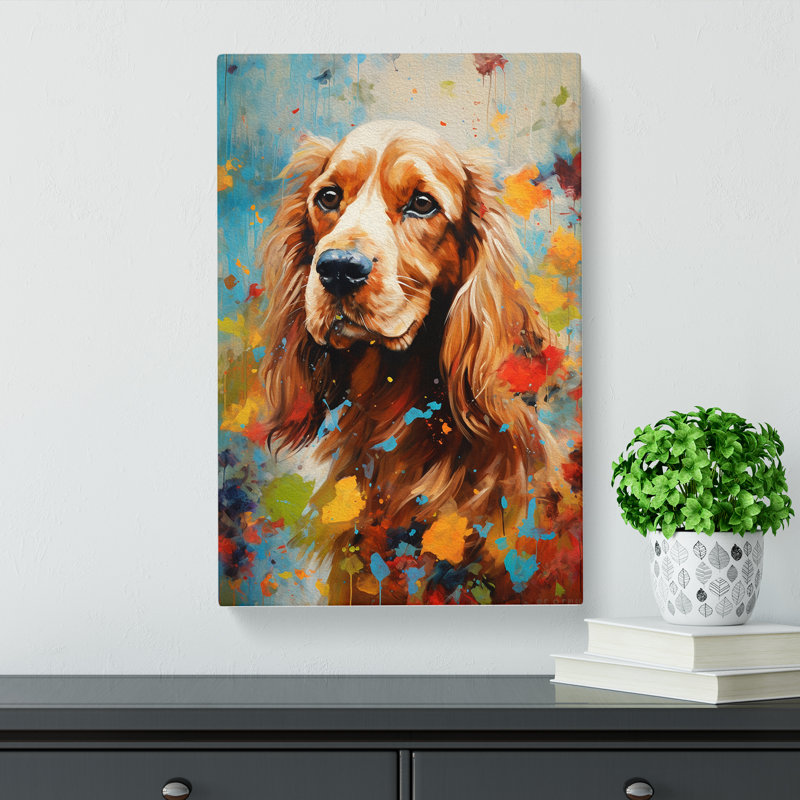 Cocker Spaniel Impressionism No.2 - Print, 76cm H x 50cm W x 3cm D