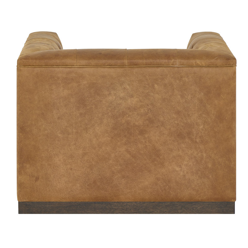 Curated Swivel Tufted Armchair, Brown