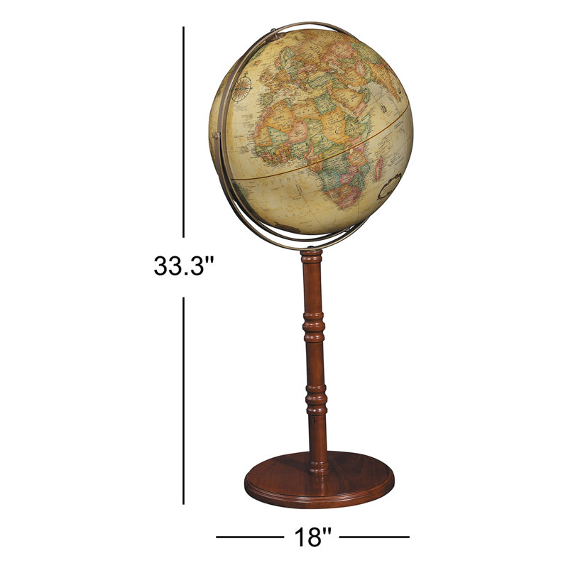 Globe de bureau antique 16 po