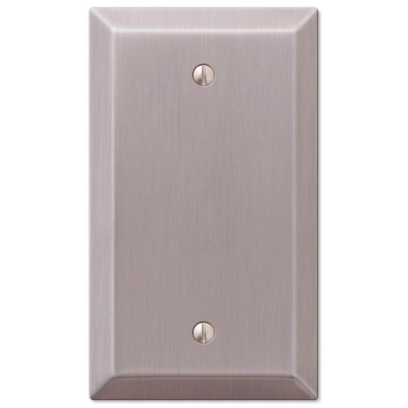 Amerelle Century Brushed Nickel Metal Blank Wall Plate 1 pk