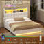 Upholstered Bed with Ottoman Under-bed Storage and Charging Station-1207654590-1207654589