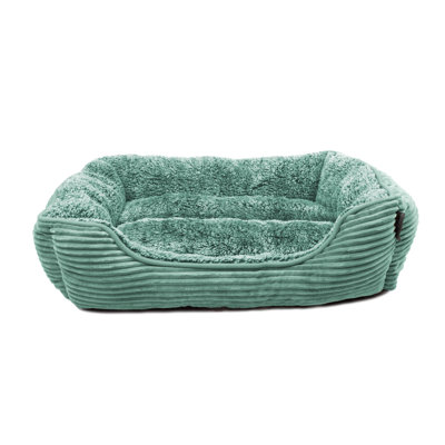 Stahlman Super Plush Corduroy Sherpa Cuddler Pet Bed