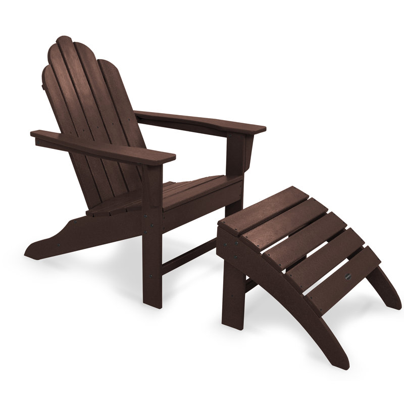POLYWOOD Long Island Adirondack 2-Piece Set, Mahogany
