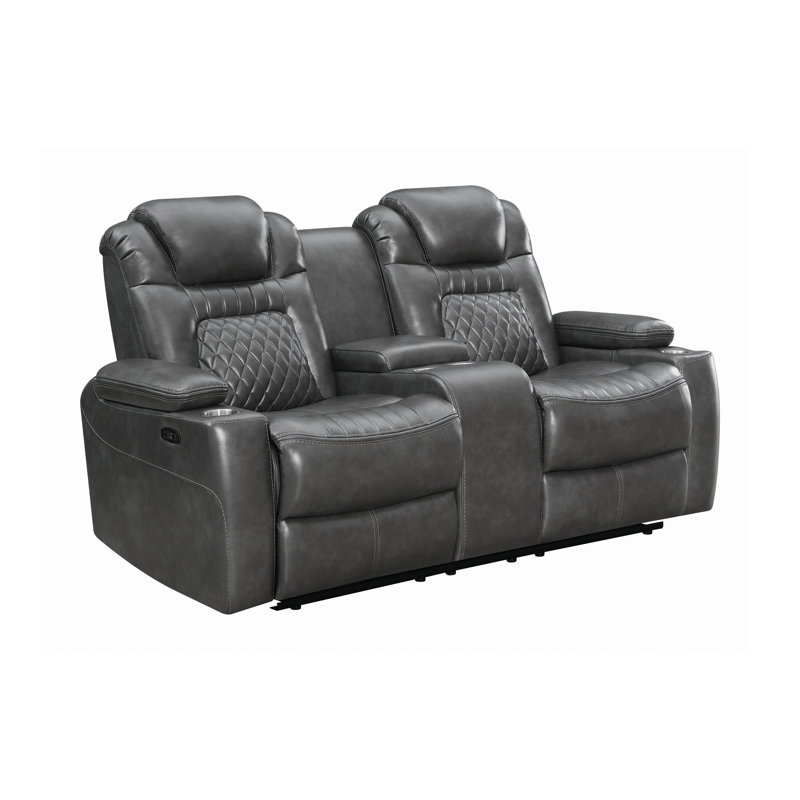 Causeuse Maya, Similicuir gris anthracite