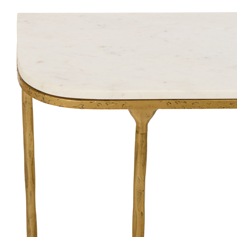 Janowsky Metal Console Table, White