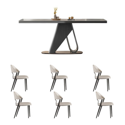 Ensemble de table et de chaises simple rectangulaire