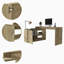 Bureau en L 59,61 po, bureau d'ordinateur, bureau personnel avec rangement-88634087