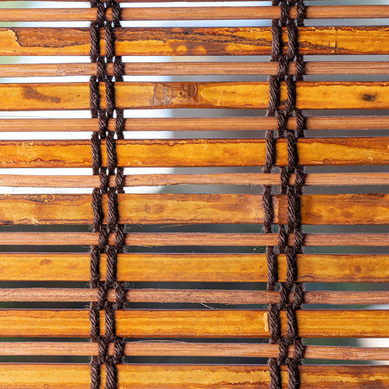 Cordless Light Filtering Woven Wood Bamboo Roman Shade with Valance, Beaver, 33"W x 64"L