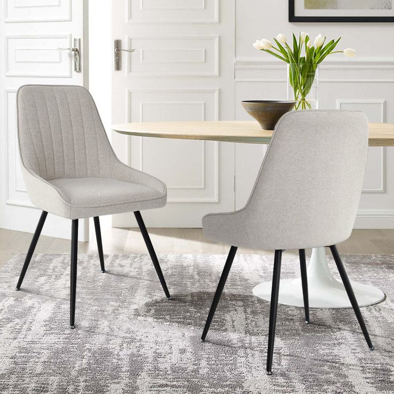 Jozwiak 19.5" W Dining Chair (Set of 2), Beige
