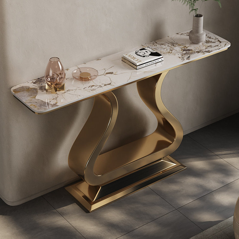Console légère, luxueuse et moderne, H 33,5 po x l 47,2 po x P 13,8 po, Doré