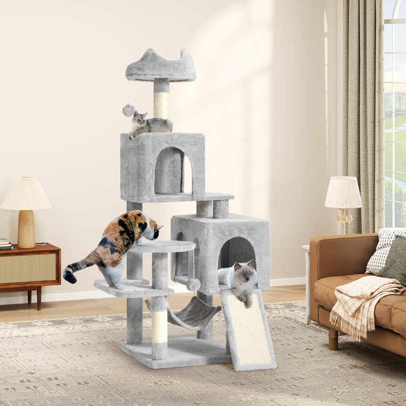 Cat Tree With Scratching Post, Grey