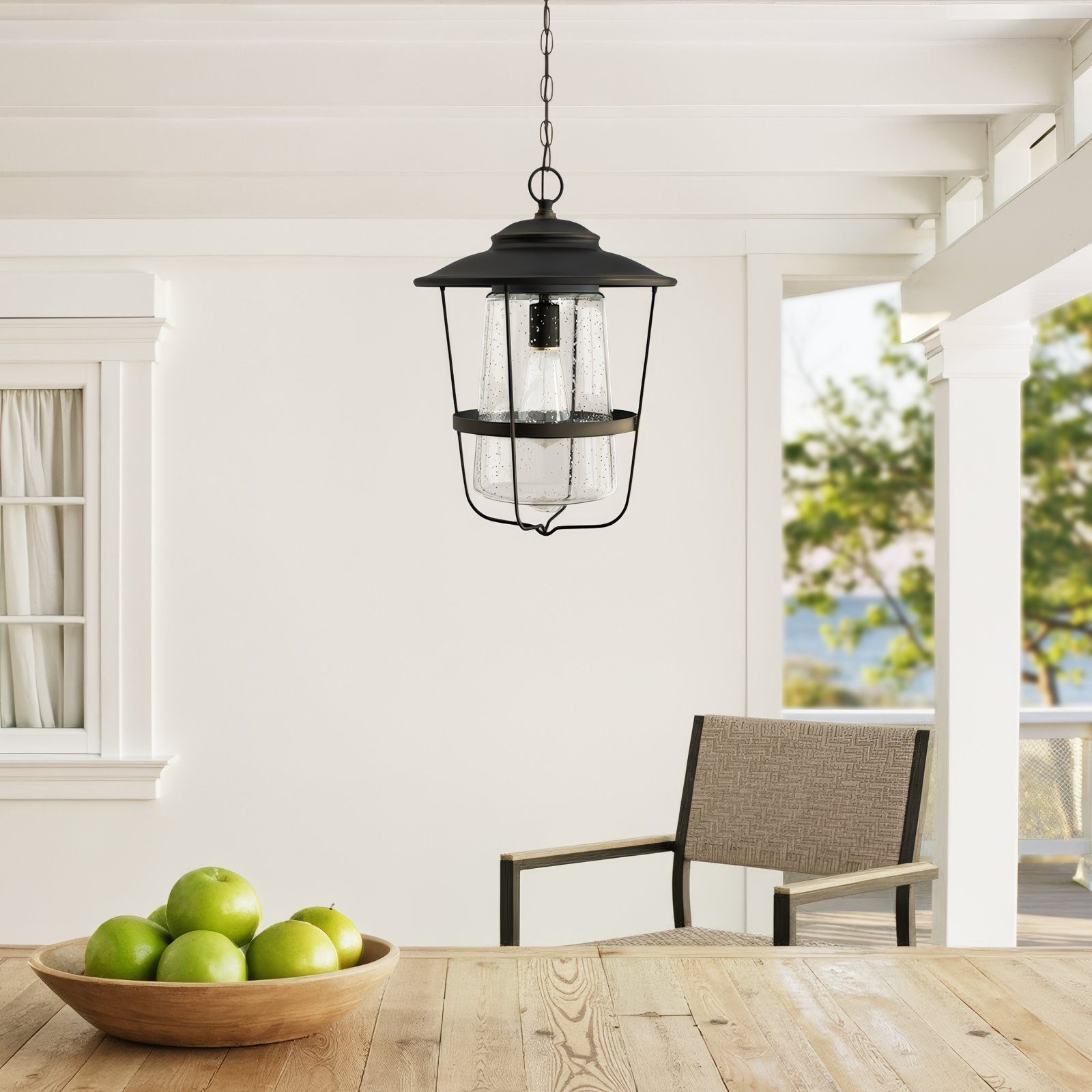 Tyler Seeded Outdoor Hanging Lantern, Old Bronze