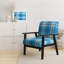 Fauteuil d'appoint rembourré à motif Blue Tartan