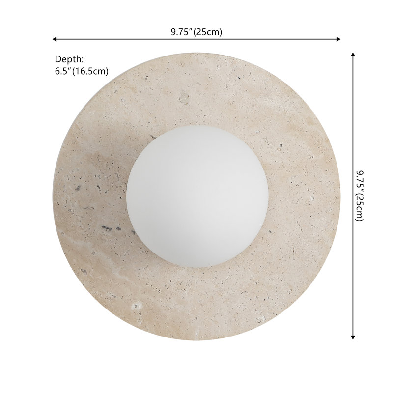 Tivoli 9.75" Modern Minimalist 1-Light Ovoid Travertine LED Wall Sconce