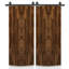 Porte de grange pliante en bois de pin teinté Japanese Series avec quincaillerie coulissante-108598280-108598296