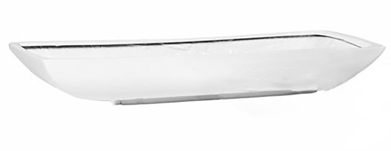 Handmade Planter Box, White, 3" H x 7.5" W x 19.5" D