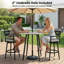 Ensemble de bar pivotant en aluminium 3 pièces avec tabourets de 30 po de hauteur-1046365224