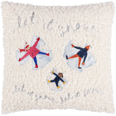 Abstract White Square Throw Cushion