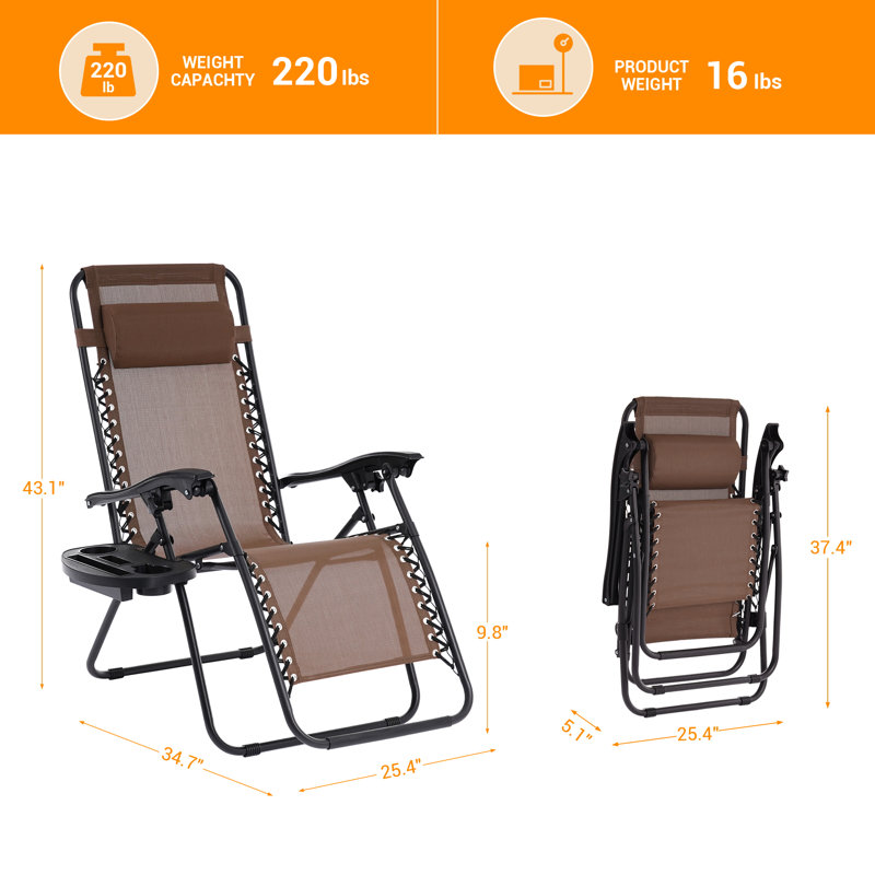 Dailah Folding Recliner Chair, Brown