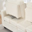 Velours côtelé moelleux avec dossier carré et réglable pour les petits appartements. Blanc, mousse et ressort. 48,5 de largeur, 61 de profondeur, 37 de hauteur, 138 lb Options de sièges modulaires, coussins moelleux, cadre, installation simple