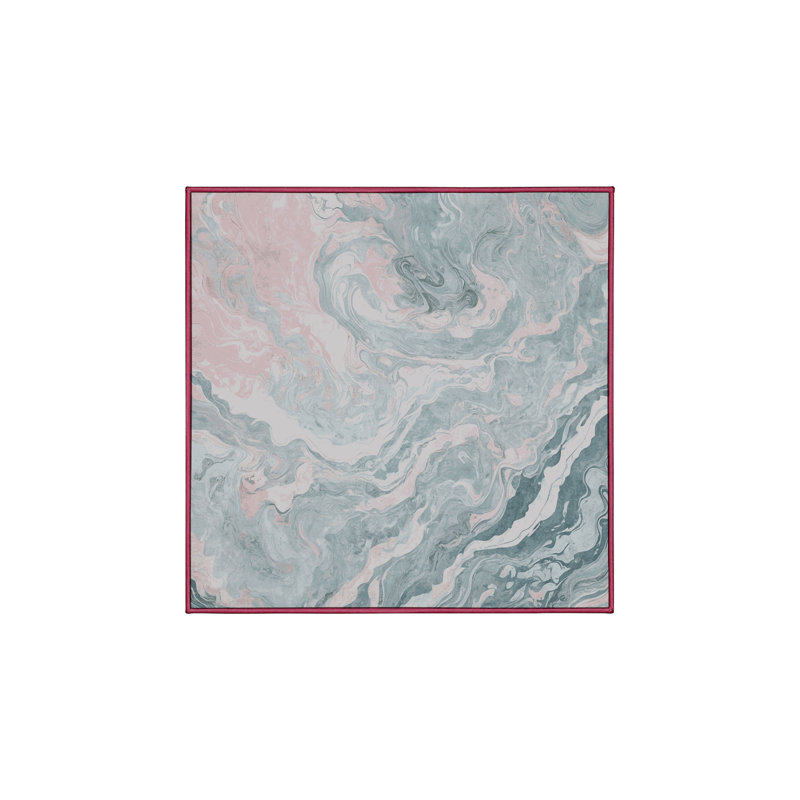 Machine Washable Beige Area Rug, Square 7'